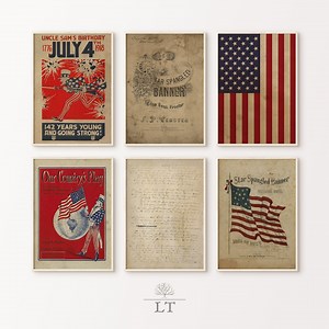 Vintage Independence Day Gallery Set, Vintage Patriotic Printables for 4th of July Wall Art, Vintage Americana, Patriotic Printable Art - Etsy