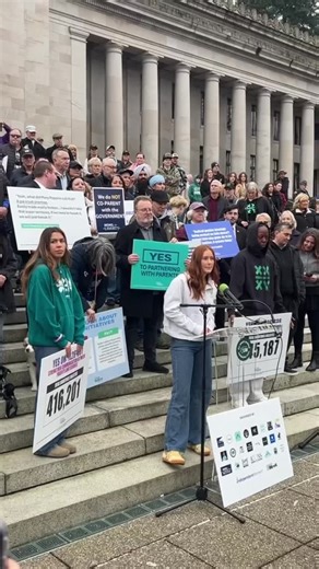 The Chronicle on Instagram: "RALLY IN OLYMPIA: Tumwater High School student Frances Staudt speaks at a Let’s Go Washington rally about the citizen-led Initiative IL26-638 that would bar biologically male students identifying as transgender from participating in girls’ athletics at the Washington state Capitol in Olympia on Tuesday, Feb. 3. Video by Chronicle Photo Editor Ridley Hudson. More coverage to come."