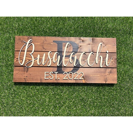Personalized Last Name Sign, Family Monogram (wedding & Housewarming) 7001 - Etsy