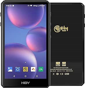 HiBy R5 Gen 2 Hi Res Audio Player Android Mp3 Mp4 Player with Class A Headphone Amplifier High Impedance Low Heat Generation Black
