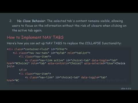 Solving Bootstrap 4 Collapse Issues: Keeping Selected Content Open with NAV TABS