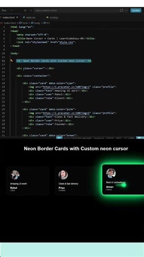 This HTML Trick Makes the Neon Cursor Work 😳