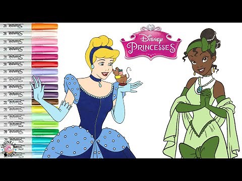 Disney Princess Coloring Book Compilation Tiana Cinderella Belle Snow White Christmas Outfits
