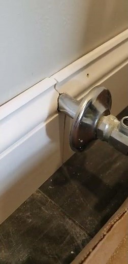 How to install baseboard around a toilet supply pipe