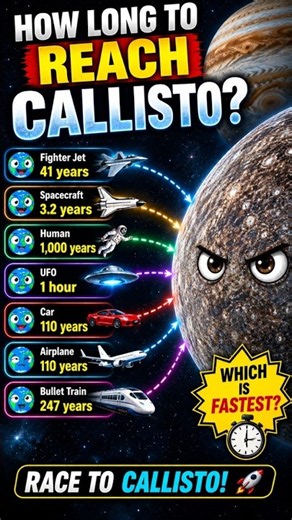 Time Needed to Reach Callisto? 🪐🚀 | Fighter Jet, Spacecraft, UFO & More!