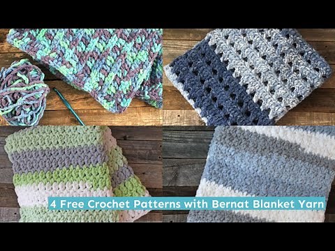 4 Bernat Blanket Yarn Baby Crochet Patterns Super Chunky Yarn How to