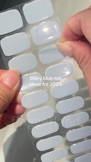 Milky baby blue nail looks so fresh! #uvnails #gelnailsticker #gelnails #nailwraps #nailartist #nails #nailtutorial #nailart #nailtech #nailsartvideos #naildesigns #nailinspo #nailsathome #diynails #diyprojects #diyfashion #bluenails #foryou #foryoupage #foru #forupage #4u #4upage #4you #4youpage