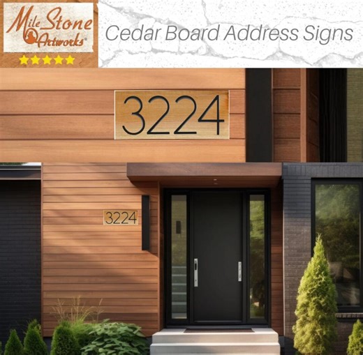 Modern Address Signs, New Home Gift, Modern House Numbers, Rustic Address Sign, Cedar Board Address Plaque, Rustic Sign, Gift From Realtor - Etsy