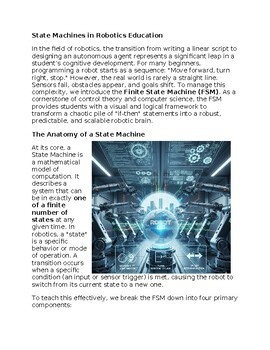 State Machines in Robotics Education - Reading Passage and x 10 Questions