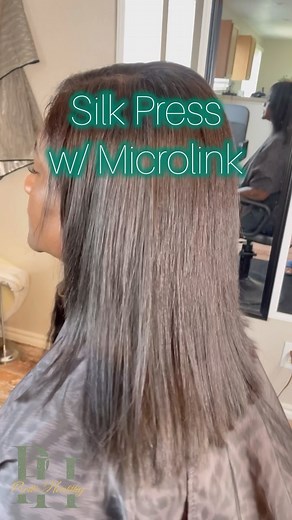 I know I know.. why didn’t I just call this service a Microlink install.. let me explain! For one she only had a few tracks installed to give her hair a little more fullness. End result of service is a silk press. 🚨 I did not do the Microlink install I offer two add on services for extensions, which are microlinks & clip ins. 🛍️ Shop our bundles, closures, clip ins & more https://pretti-healthy-hair.square.site 🗓️ Book your style http://PrettiHealthy.as.me | Pretti Healthy