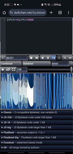 first time using bytebeat