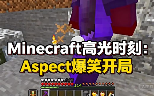 [中配]Minecraft高光时刻：Aspect爆笑开局 - Aspect