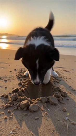 可爱滴小豆包💞#AI沙滩爱心自拍记 #治愈系小狗 #萌犬汪星人 #随变ai随便玩 #随变掏个洞自拍一下