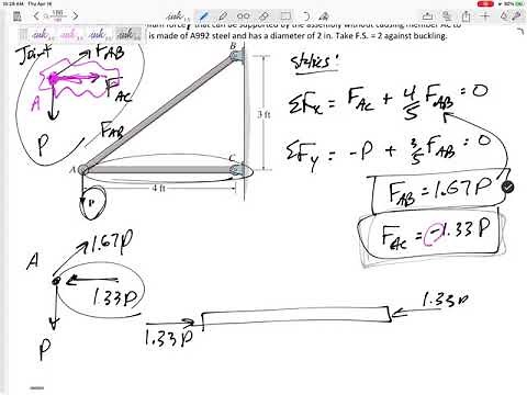 Mechanics of Materials - Column Buckling example 2