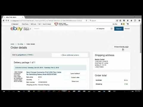 Save Ebay Purchase Invoice as PDF using Mozilla Firefox