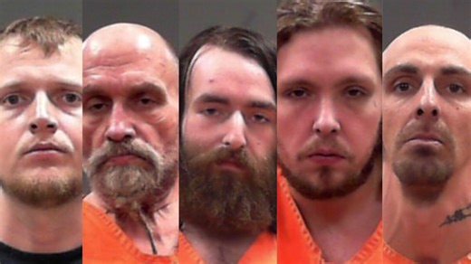 Local officials arrest 5 after search warrant finds fentanyl and crystal meth