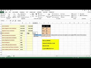 Excel Ders Hücreye Bilgi Girişini Sınırlandırma