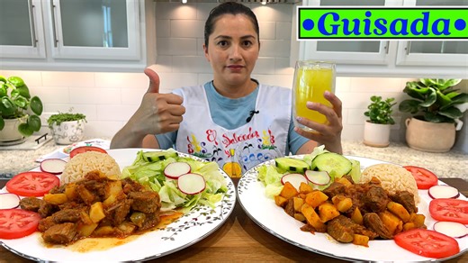 Como hacer carne guisada con papas. Si estas buscando una receta facil y rapida que le va gustar a tu familia entonces prepara esta carne guisada. #carnerguisada #comidarapida #recetasfaciles #comidasdeliciosas | Cocina Con Adela