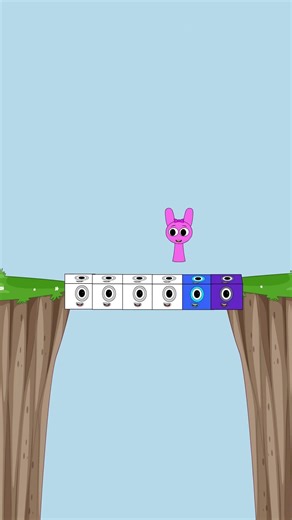 NEW Bridge Crossing Rainbow Challenge NumberBlocks | Sprunki Pinki