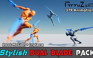 【Unity素材推荐】双刃剑劈砍动画包 Stylish Dual Blade Pack 推荐指数【★★★★★】