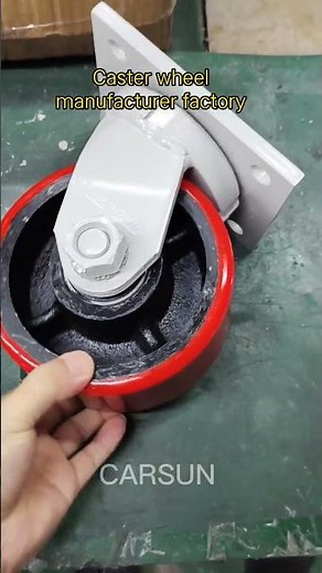 Super Heavy Duty Industrial Castors Red Iron Core Polyurethane Swivel Caster Wheel