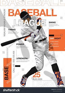 Baseball League Poster Flyer Design Template Stock Vector (Royalty Free) 2319192631 | Shutterstock