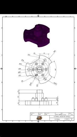 Belajar membaca engineering drawing lalu menerjemahkannya menjadi model 3D yang presisi. #AutodeskInventor #CADDesign #EngineeringDrawing #GambarTeknik #MechanicalDesign