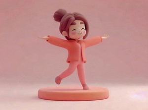 3d dancing girl motion graphic | Cute 3d animation
