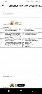 GENETICS REVISION QUESTIONS...QUESTION 33.1 A genetic disor... | Filo
