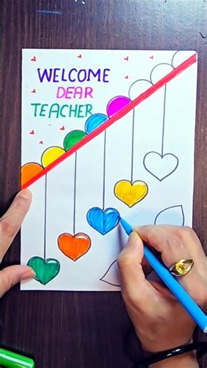 Welcome card for Teachers,❤️ #trending #drawing #ytshort#short#viral#shorts #easydrawing