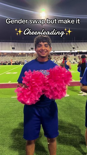 Gender swaaaapppp 💙📣 #cheerleading #highschoolfootball #highschool #coedcheer