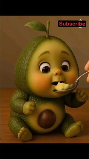 🥑Funny Baby Avocado Eating Cartoon Face | Cute & Viral Shorts