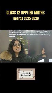 Pipes & Cisterns Question Solved | Applied Maths Class 12 #shorts