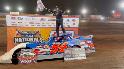 41K views · 398 reactions | David Breazeale picks up his FIRST career Summer Nationals win at Clarksville Speedway. Breazeale led all 40 laps while having to persevere through a bevy of cautions at the beginning of the race for his first major DIRTcar Late Model win. | Summer Nationals | Facebook
