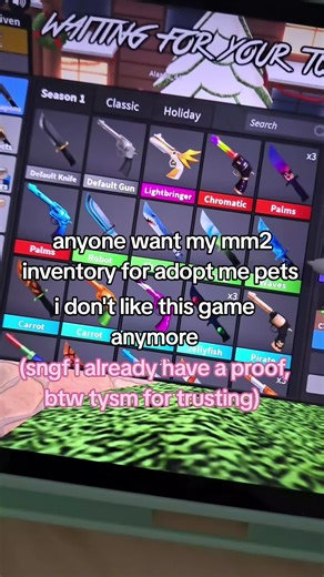 Trade MM2 Inventory for Adopt Me Pets