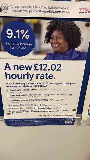 Tesco Increases Hourly Rate to £12.02