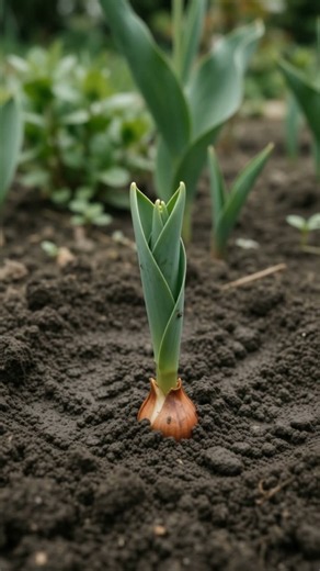 Planting a Tulip Bulb 🌷 Watch It Grow in 30 Seconds | Satisfying Time-Lapse