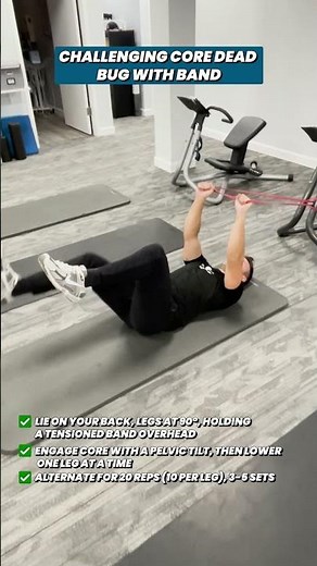 Dead Bug Exercise with Resistance Band | Strengthen Core & Improve Stability #CoreStrength #DeadBug