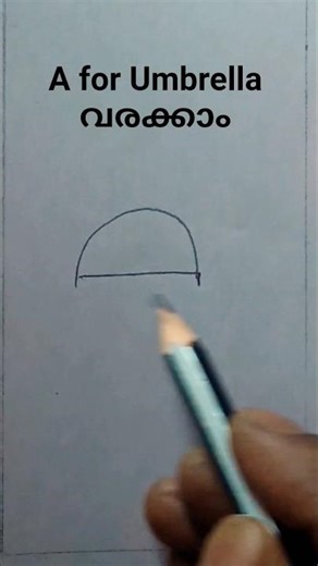 Easy Umbrella drawing using letter A. #drawing #art #alphabet .