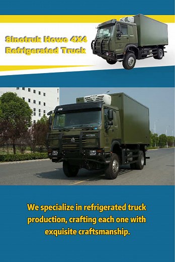 The new king of cold chain logistics! 4X4 drive super-strong cooling, it's a sure thing!#ReeferTruck #ColdChainTransportVehicle #RefrigerationBox #HOWOTruck #4X4Truck #ColdChain #Logistics #HeavyDuty #Factory