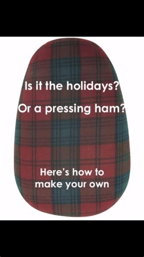 Sewing & Fashion Classes on Instagram: "Happy Holidays! Let’s make a ham! Free! Let’s celebrate with a free gift idea from PFI — for the stitcher and tailor in your life. A pressing ham is a tightly stuffed pillow. It’s called a ham because it’s shaped like a ham. It’s used to press curved areas. This allows a garment to better fit body contours. A ham is cotton on one side, wool on the other. Use the cotton side for cotton or cotton blend fabrics. It’s a must for tailoring and to give your garm