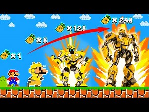 Super Mario Bros. But Every Seed evolves Mario Become Bumblebee TRANSFORMER | PixSaga Mario