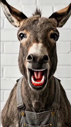 Wait For The Donkey's Laugh! 🤣 Alien Teeth Version #ailol