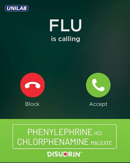 436 reactions | Flu’s making the rounds this season Don’t answer, moms. Stay ready with your daily health habits and trust Phenylephrine Hydrochloride + Chlorphenamine Maleate (Disudrin) to help at the first signs of colds.  ASC Ref. No. U0167P110325D | Disudrin | Facebook