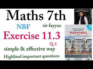 Maths class 7th | exercise 11.3 | ex 11.3 | Q-1 | NBF | unit 11 | Mensuration | grade 7
