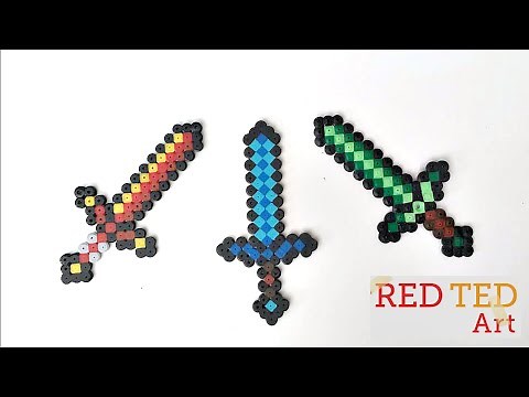 Minecraft Swords DIY Craft Perler Bead Keychains