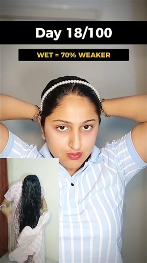 Day 18/100: Wet Hair Snaps 3X Easier ❌Tight ponytail on wet hair = traction alopecia 👇