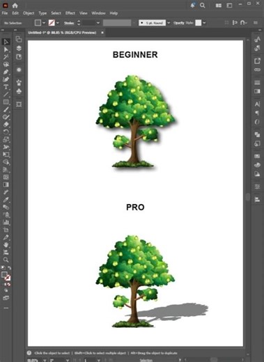 Illustrator 2026 – Tree Drop Shadow Effect Like a PRO! 🌳✨