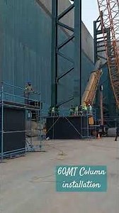 🏗Installation of +60MT steel column #construction #project