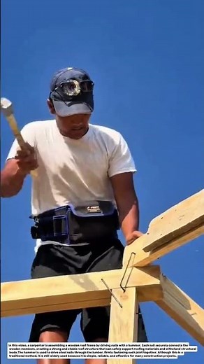 Traditional Roof Framing with Hammer and Nails | Manual Carpentry Technique.